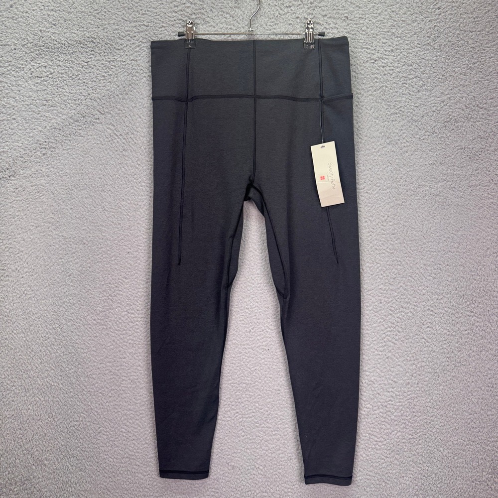Sweaty Betty Leggings Womens 14 Black Marl Super Soft Yoga Workout Running